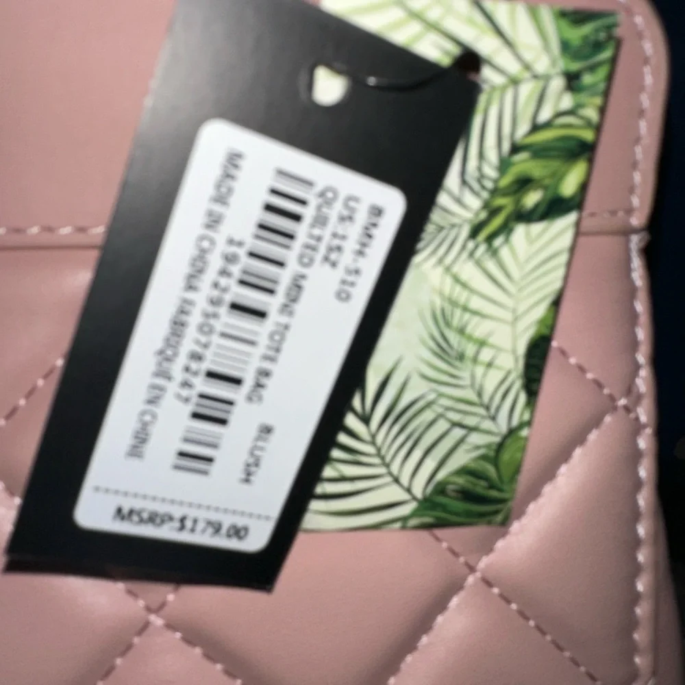 Badgley Mischka Blush Pink Quilted Mini Tote NWT! - Picture 5 of 5